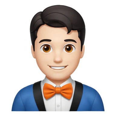 a superman with organe bow tie sticker