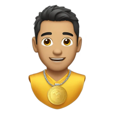 Chico con medalla sticker