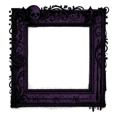 emo style black and purple empty picture frame sticker