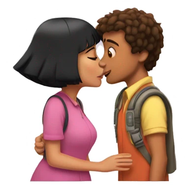Nemo kissing dora sticker