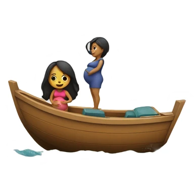 Boat and Pregnant Woman sticker
