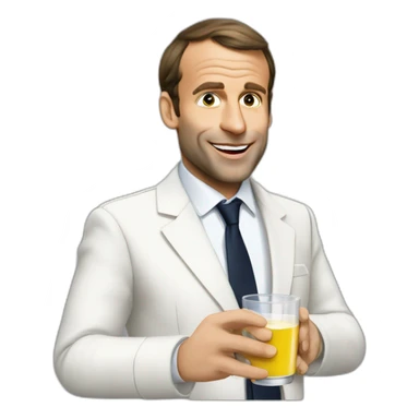 Macron drinking pastis sticker