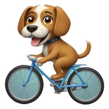 Dog riding bike sticker