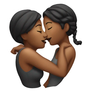 two women kissing passionately  sticker