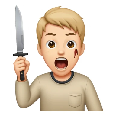 Scream with a knife sticker
