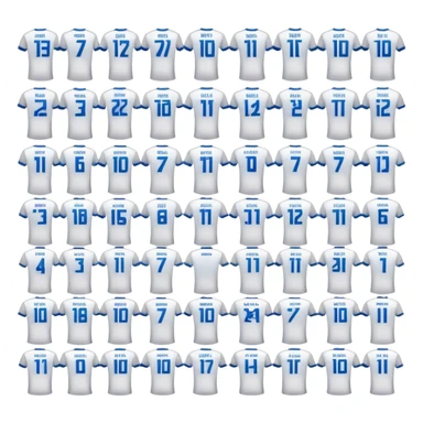 25 Camiseta fútbol color y numeros de 1 al 25 sticker