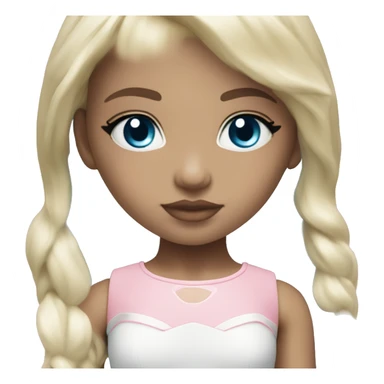 ocean blue doll eyes, blonde hair, feminine, pink, girl, angelic sticker