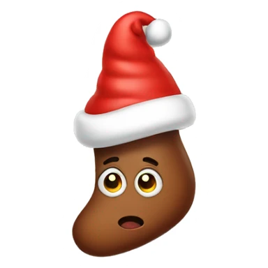 Poop with Santa hat sticker