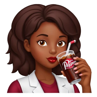 black girl drinking Dr.Pepper  sticker