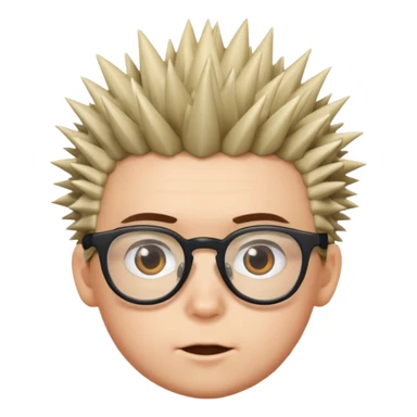 spiky haired kid with glassess sticker