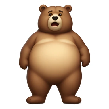 chubby bear with a belly sticker