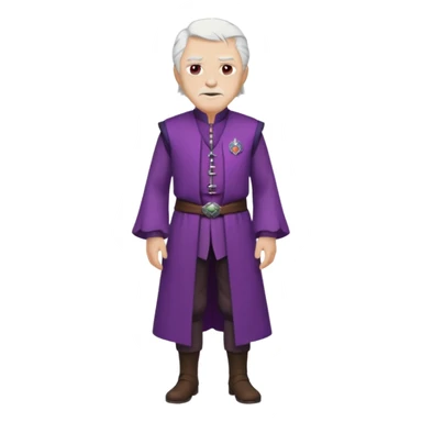 purple eyed white haired old man standing in Targaryen themed clothes, full body  sticker