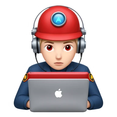 AI Agent red team looking at the laptop very focused trying to come up attacks to stress test the system and find loopholes

 sticker