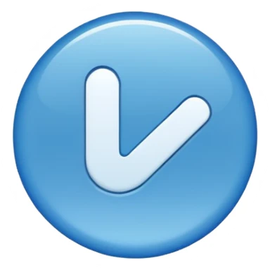 A blue circle 🔵 with white tick completely fit in.  sticker