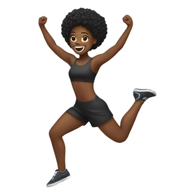 black woman doing cartwheels sticker