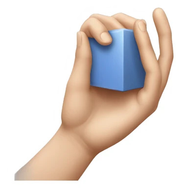 a hand touching a cube sticker