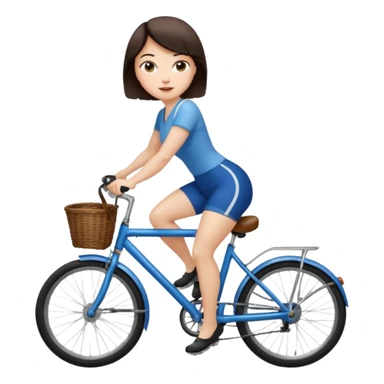 Pretty, sexy, slightly curvy white woman with short dark brown hair, riding a bicycle  sticker