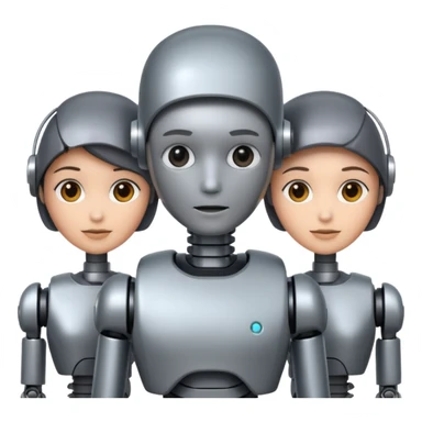 회색철로봇같은 사람 3명 sticker