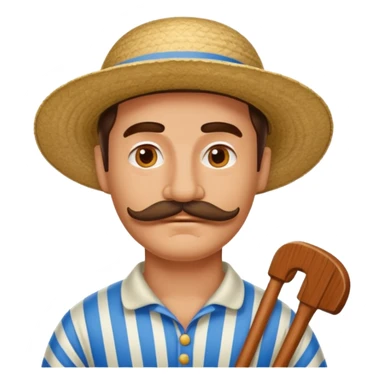 venetian gondolier with mustache, no rows sticker