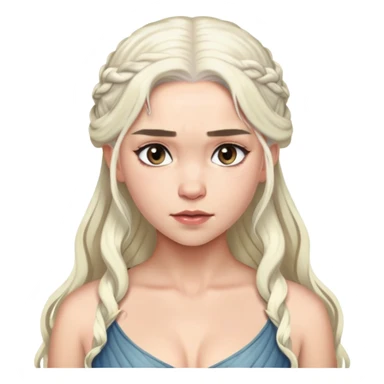 Daenerys Targaryen with platinum blonde hair from Game of Thrones, chest up portrait sticker