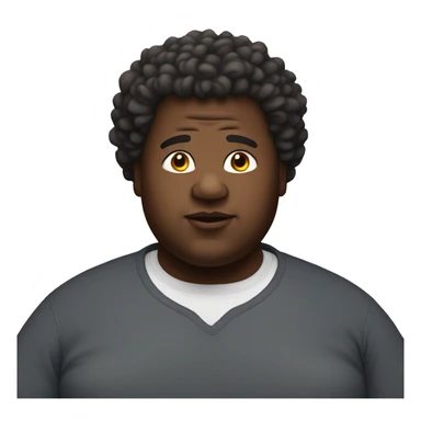 Fat Black man with a perm sticker