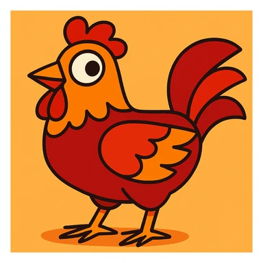 clever chicken, vibrant cartoon style sticker