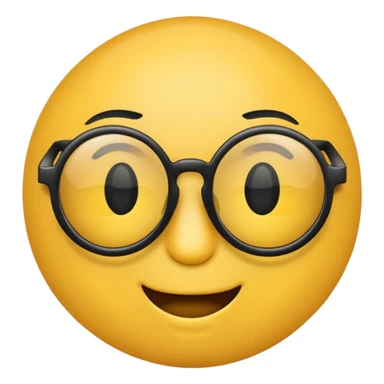 A cool emoji with circle black glasses sticker