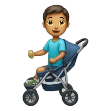 adolescent en poussette sticker