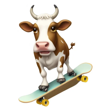 Cow skate boarding sticker