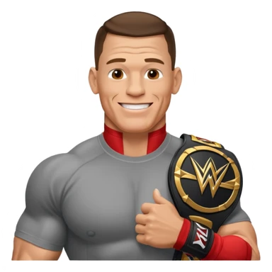 John Cena with wwe championship  sticker