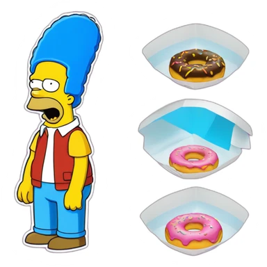 Homer simpson mange un donuts sticker