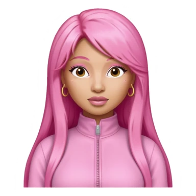 Nicki Minaj long pink hair, pink jumpsuit sticker