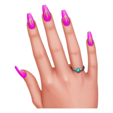 cyberpunk style neon 
manicure with long nails shows fak sticker