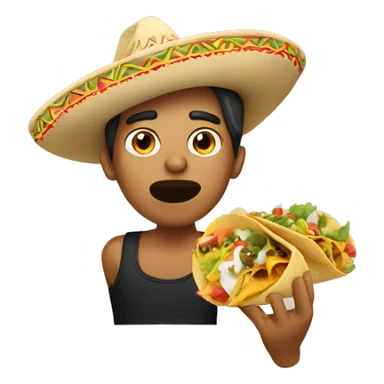 Mexican eating a taco sticker