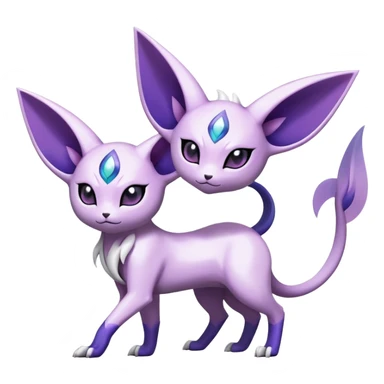 Shiny Exotic Espeon-Absol-Pokémon-Fakémon-hybrid-creature (full body) sticker
