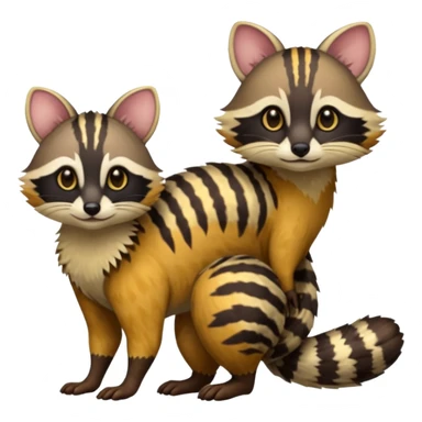 Civet-Genet-Numbat-Ocelot-Tanuki-Ocicat-hybrid-fusion, full body sticker