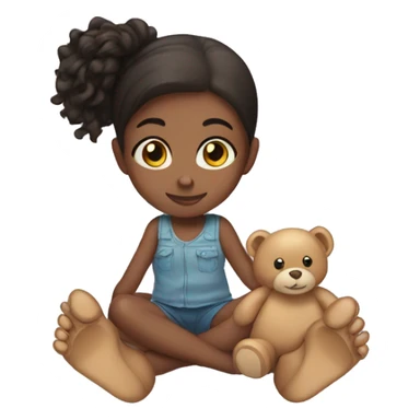 Girl with teddy bear soles sticker