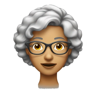 Femme âgée avec des  lunettes cheveux courts gris  sticker