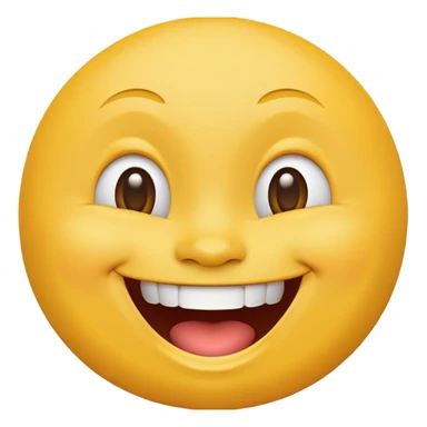 Emoji, yellow round laughing tilted head face,  sticker