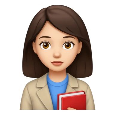 Girl at school brunette  sticker