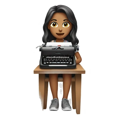 Girl with typewriter sticker