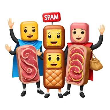 spam artists welcoming guests at a spam meat art gallery exhibition  sticker
