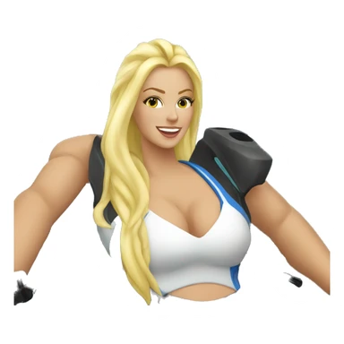 Blonde woman on jet ski at lake sticker