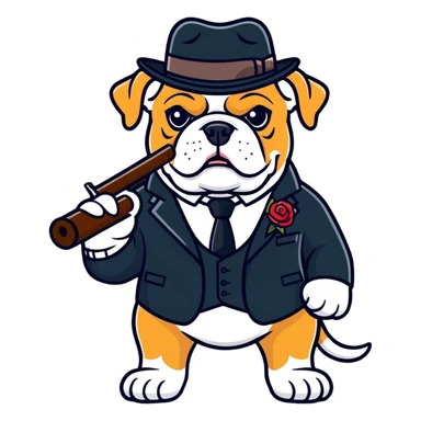 Dog as a gangster sticker