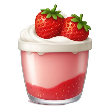 Fresas con crema blanca en un vaso 🥛 sticker