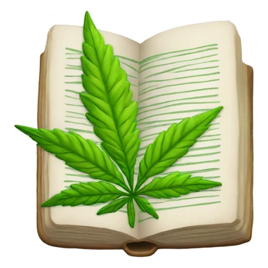 Book with a weed leaf on it sticker
