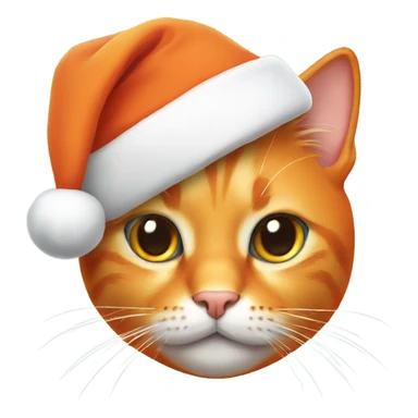 Orange kitty wearing a Santa hat sticker