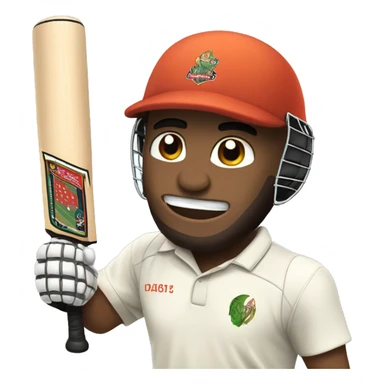 A cricket player holding bat  sticker