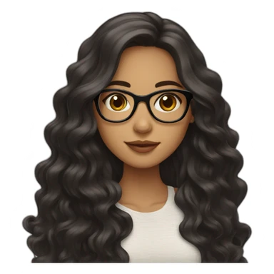 Latina girl with glasses and dark long wavy hair sticker