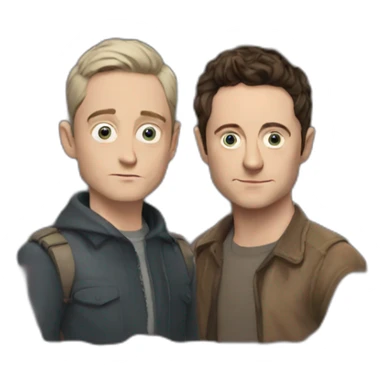 Elijah wood and Daniel raddclif sticker